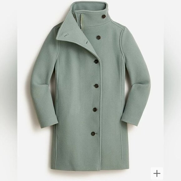 NWT J Crew Villa Wool Italian stadium-cloth wool Slate Green- Size 00 - Picture 1 of 7